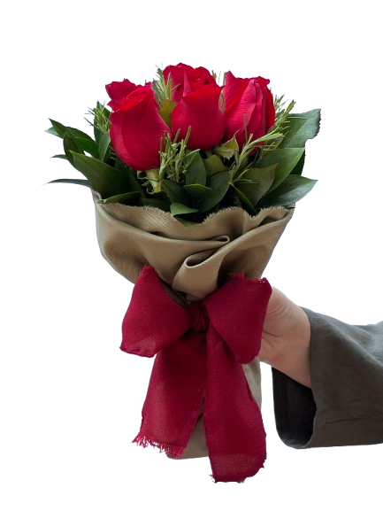 Ginza - Buquê com 06 Rosas Vermelhas